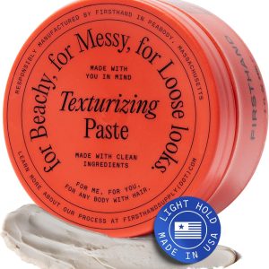 Firsthand Supply Texturizing Paste for Men & Women - Medium Hold, Natural Finish – Water-Based, Non Greasy Texture Clay – Adds Lasting Volume with Perfect Hair Day Texture – For Longer Hair – 3oz