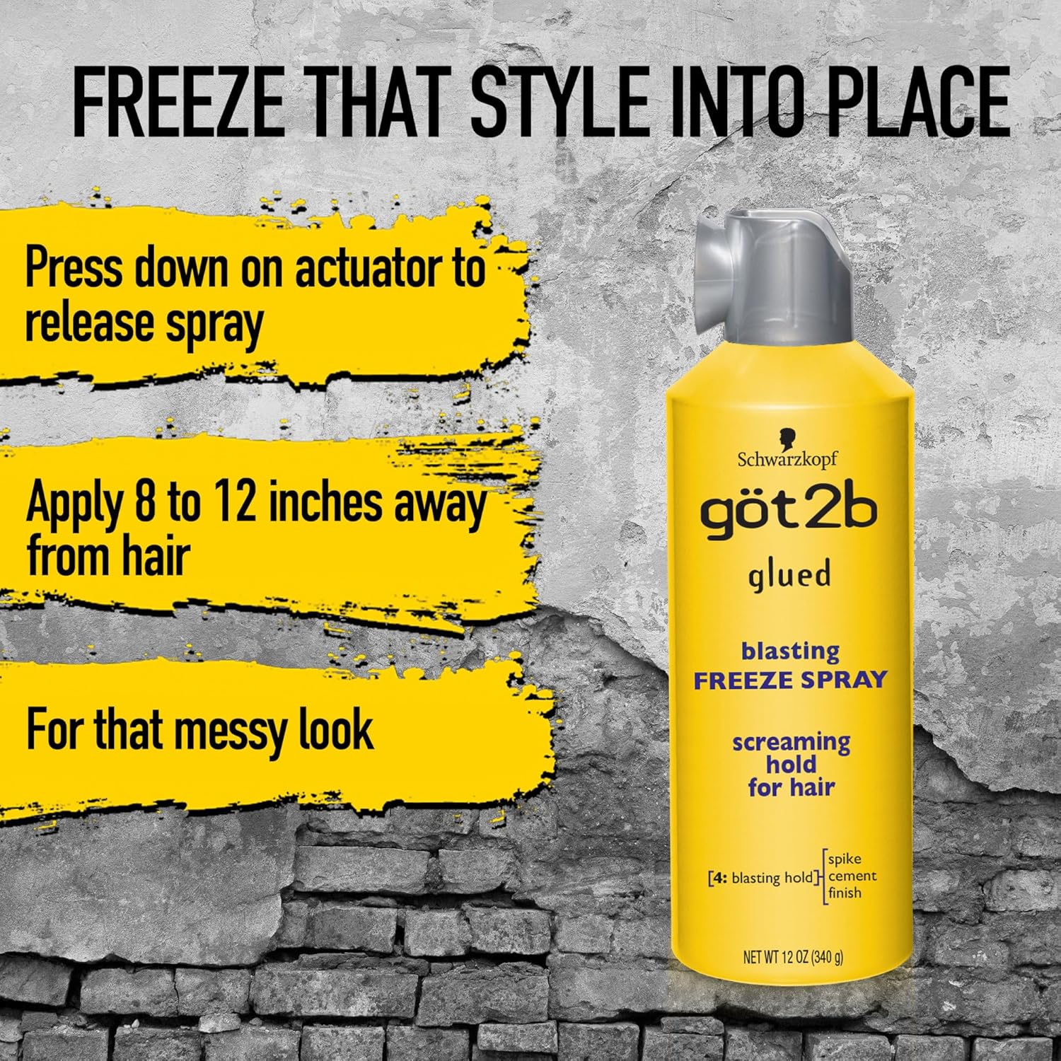 Got2b Glued Blasting Freeze Hairspray, 12 oz, Pack of 2 - Image 2