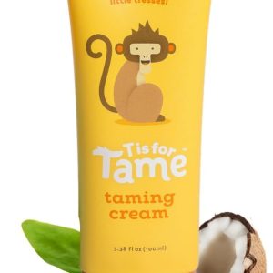 T is for Tame - Hair Taming Cream for Kids, All-Natural for Frizz & Flyaways, Coconut Oil, Leave-in Cream for Babies & Toddlers, Straight or Curly